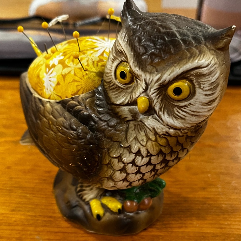 Vintage Owl Pincushion